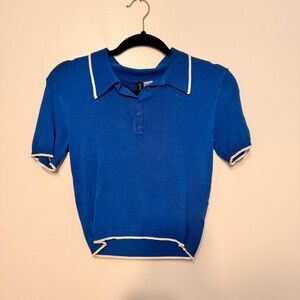 H&M Divided Blue Button-Up Top